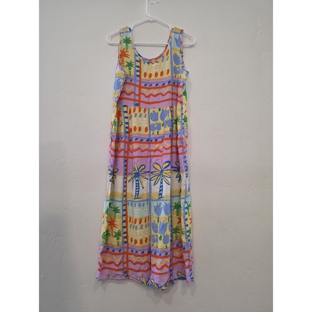 JAMS WORLD VINTAGE WOMENS PALM FLORAL DRESS SIZE LARGE